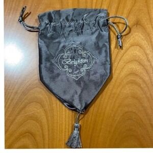 Brighton Jewelry Pouch Drawstring Gift Bag Silver‎ Logo Travel Storage